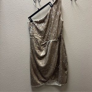 *NEW* Jaded Rose Stella One Shoulder Silver Sequin Midi Dress Plus Size 20